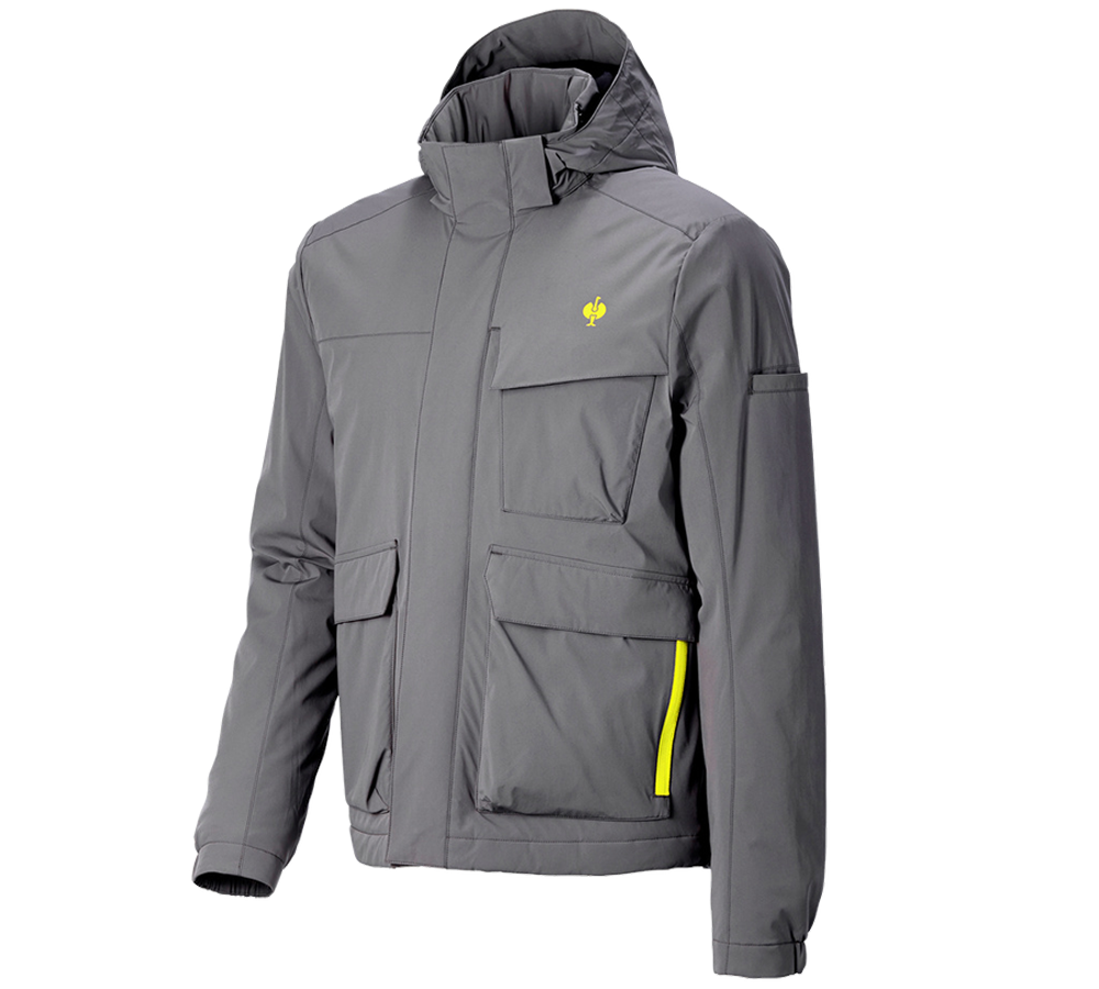 Vestes de travail: Veste d'hiver e.s.trail + gris basalte/jaune acide