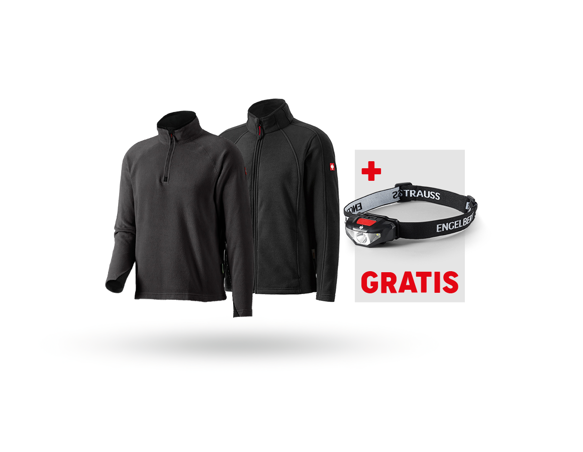 Kleding: SET: microfl. schipperstrui+microfl. jack dryplexx + zwart