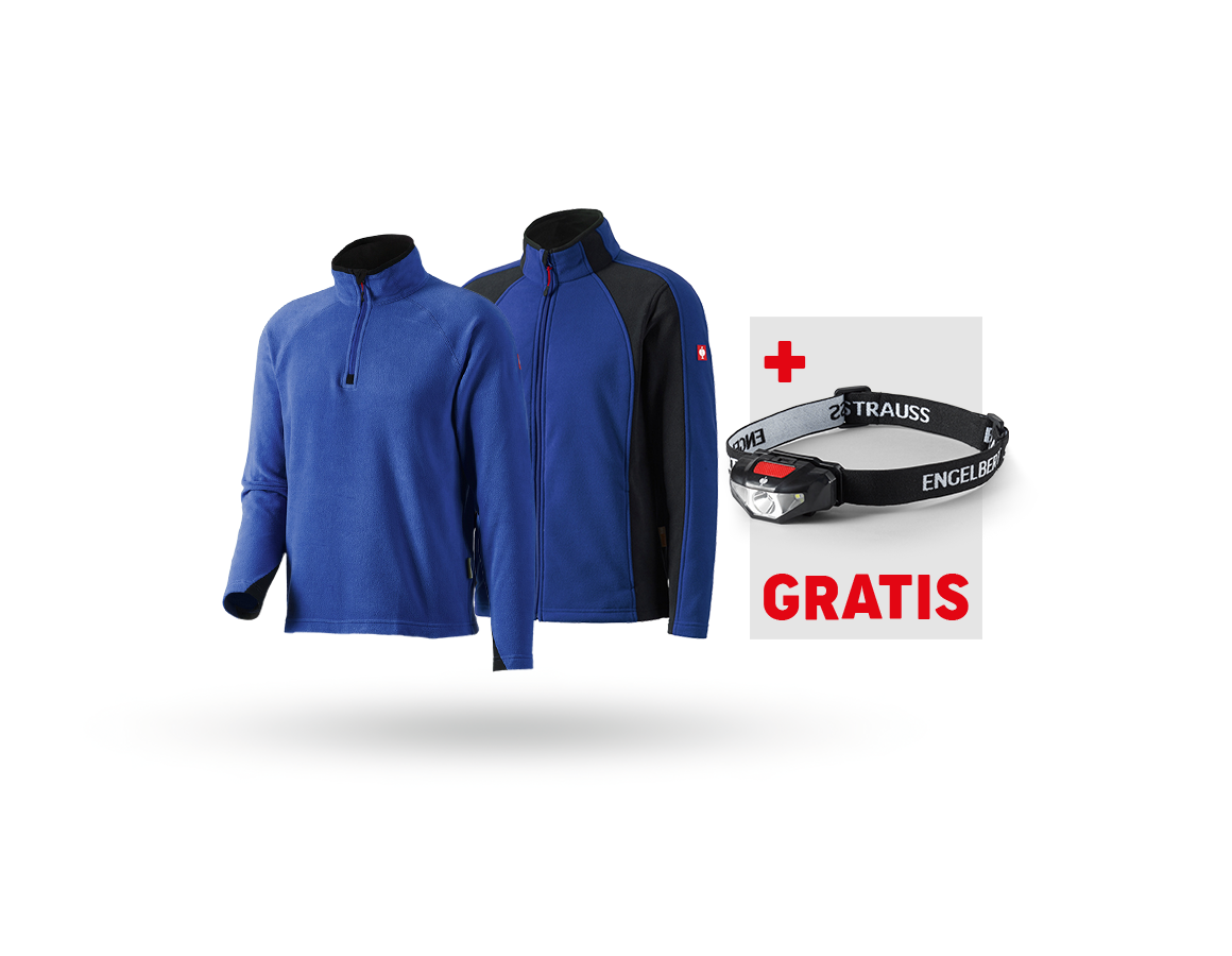 Kleding: SET: microfl. schipperstrui+microfl. jack dryplexx + korenblauw