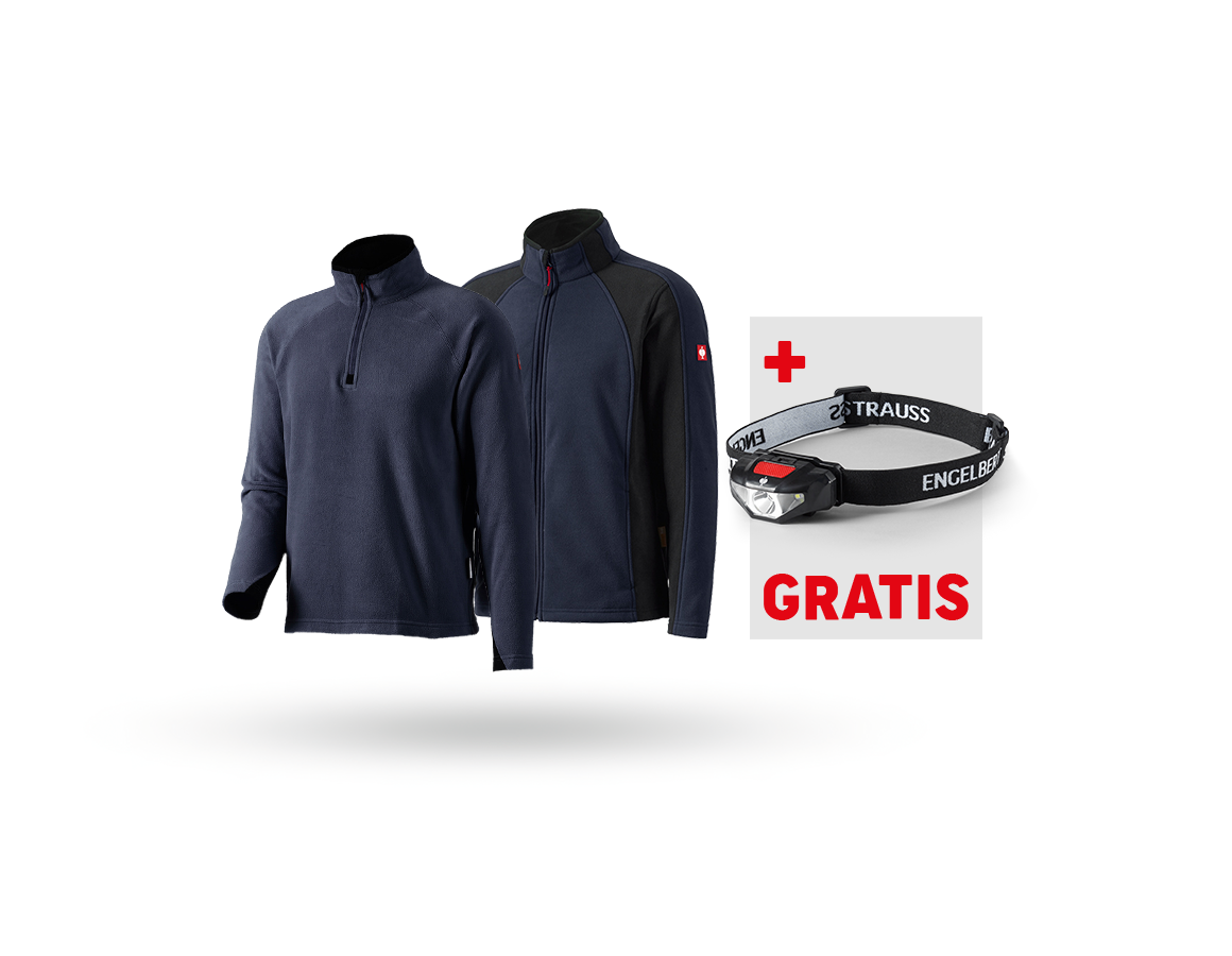 Kleding: SET: microfl. schipperstrui+microfl. jack dryplexx + donkerblauw