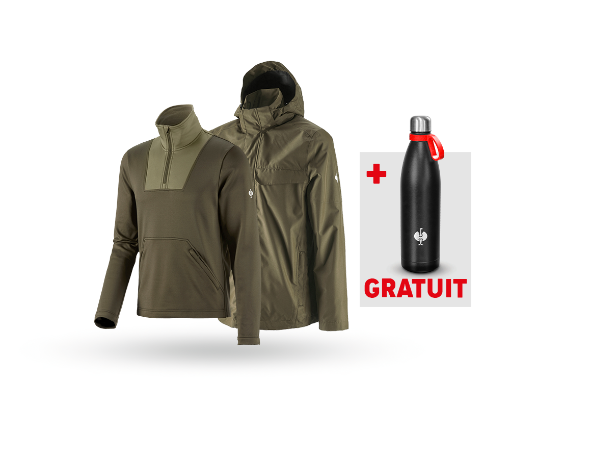 Vêtements: KIT : Veste de pluie +Fonction-Troyer e.s.concrete + vert boue