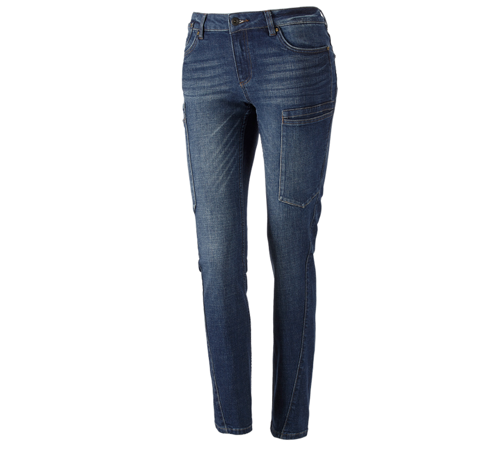 Pantalons de travail: e.s. Jeans à 7 poches, femmes + stonewashed