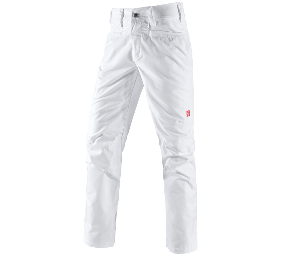 Pantalons de travail: e.s. Pantalon de travail base, hommes + blanc