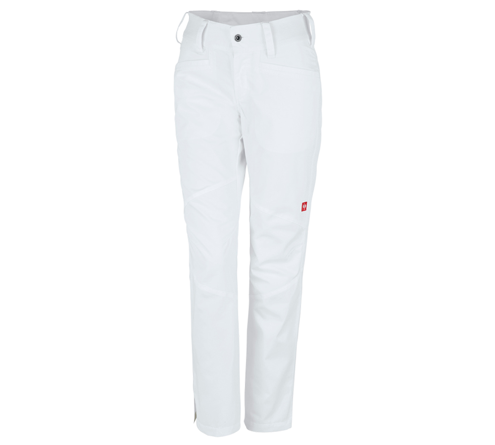 Pantalons de travail: e.s. Pantalon de travail base, femmes + blanc