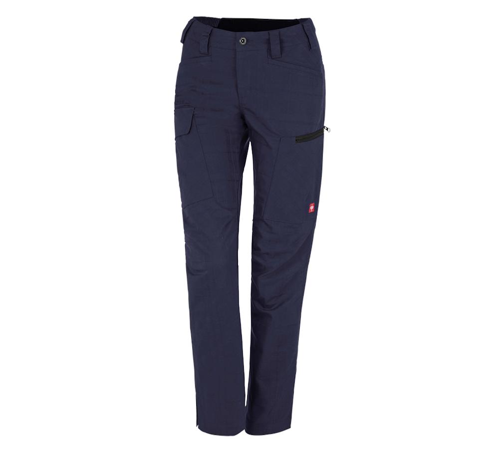 Pantalons de travail: e.s. Pantalon de travail pocket, femmes + bleu foncé