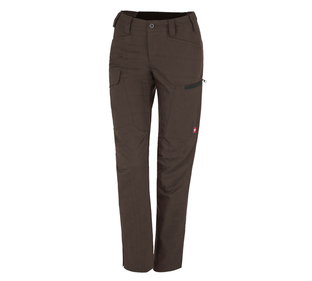 Pantalons de travail: e.s. Pantalon de travail pocket, femmes + marron