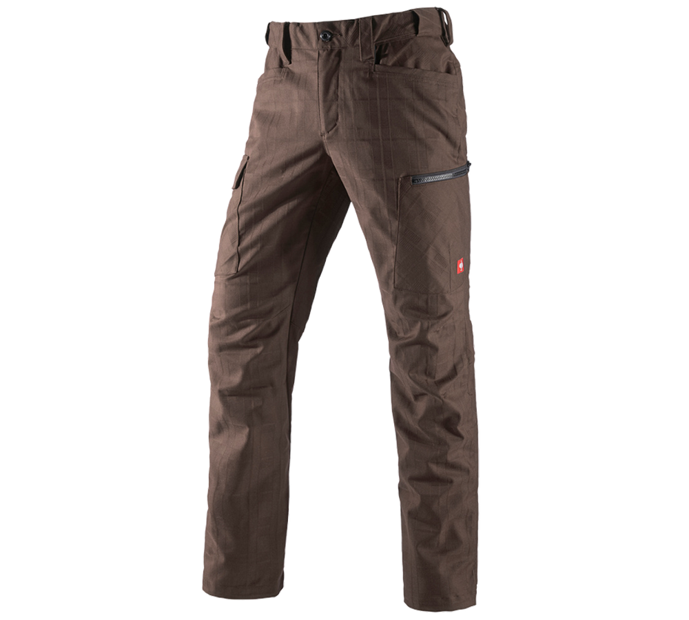 Pantalons de travail: e.s. Pantalon de travail pocket, hommes + marron