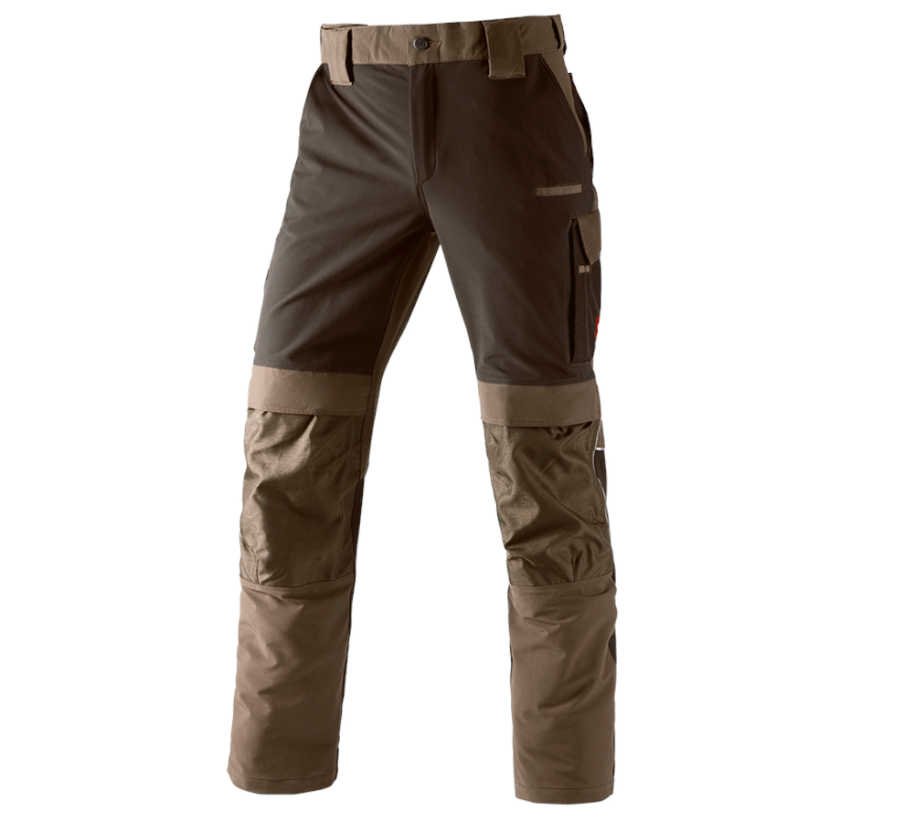Pantalons de travail: Fonct. pantalon à taille élast. e.s.dynashield + noisette/marron