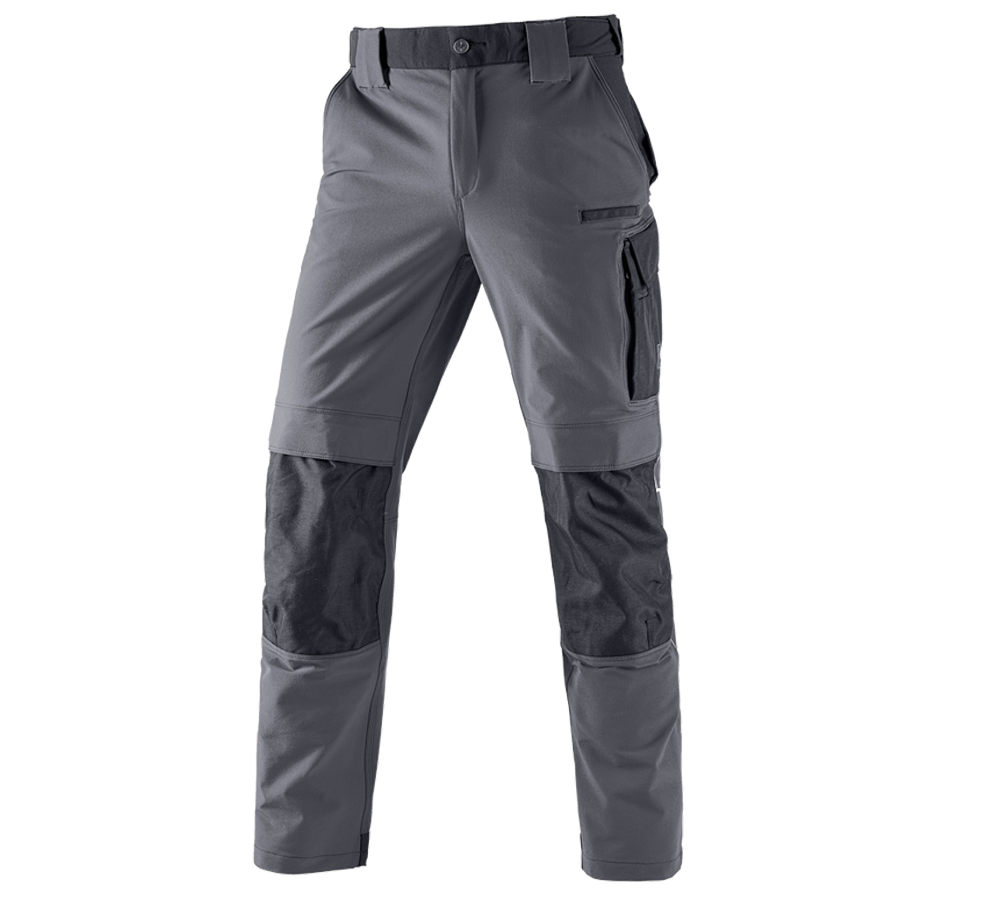 Pantalons de travail: Fonct. pantalon à taille élast. e.s.dynashield + ciment/noir