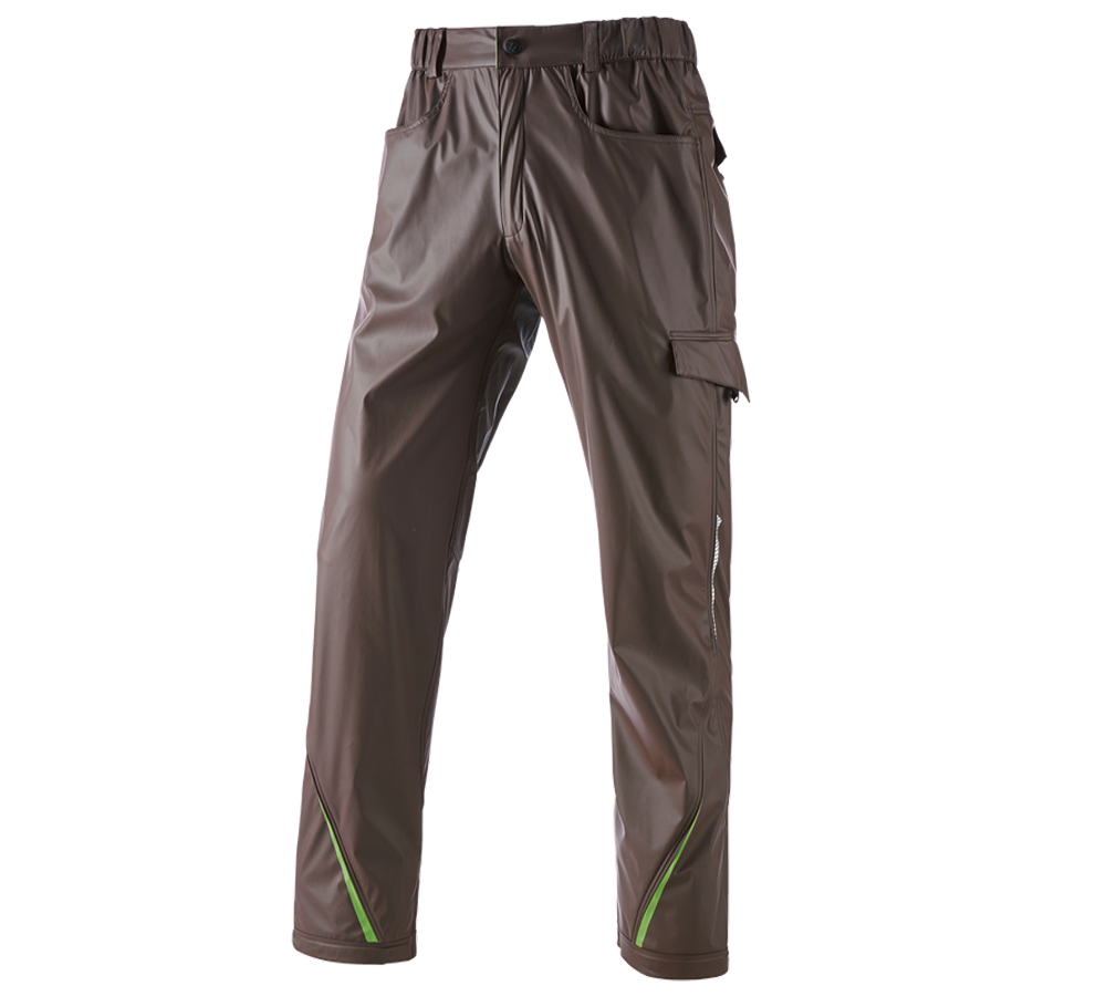 Pantalons de travail: Pantalon de pluie e.s.motion 2020 superflex + marron/vert d'eau