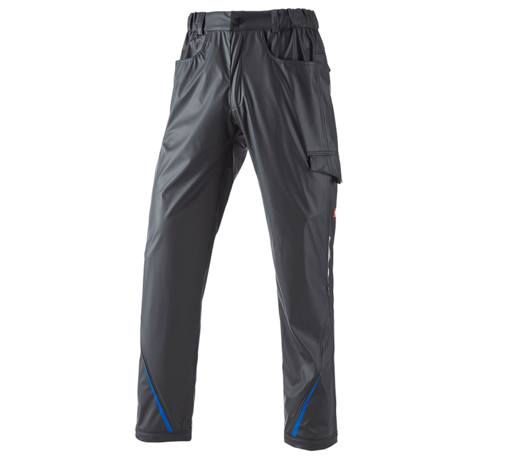 Pantalons de travail: Pantalon de pluie e.s.motion 2020 superflex + graphite/bleu gentiane