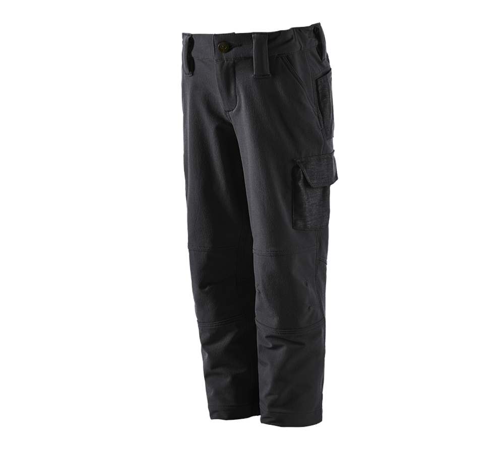 Pantalons: Fonct.pant. cargo d’hiver e.s.dynashield solid,enf + noir