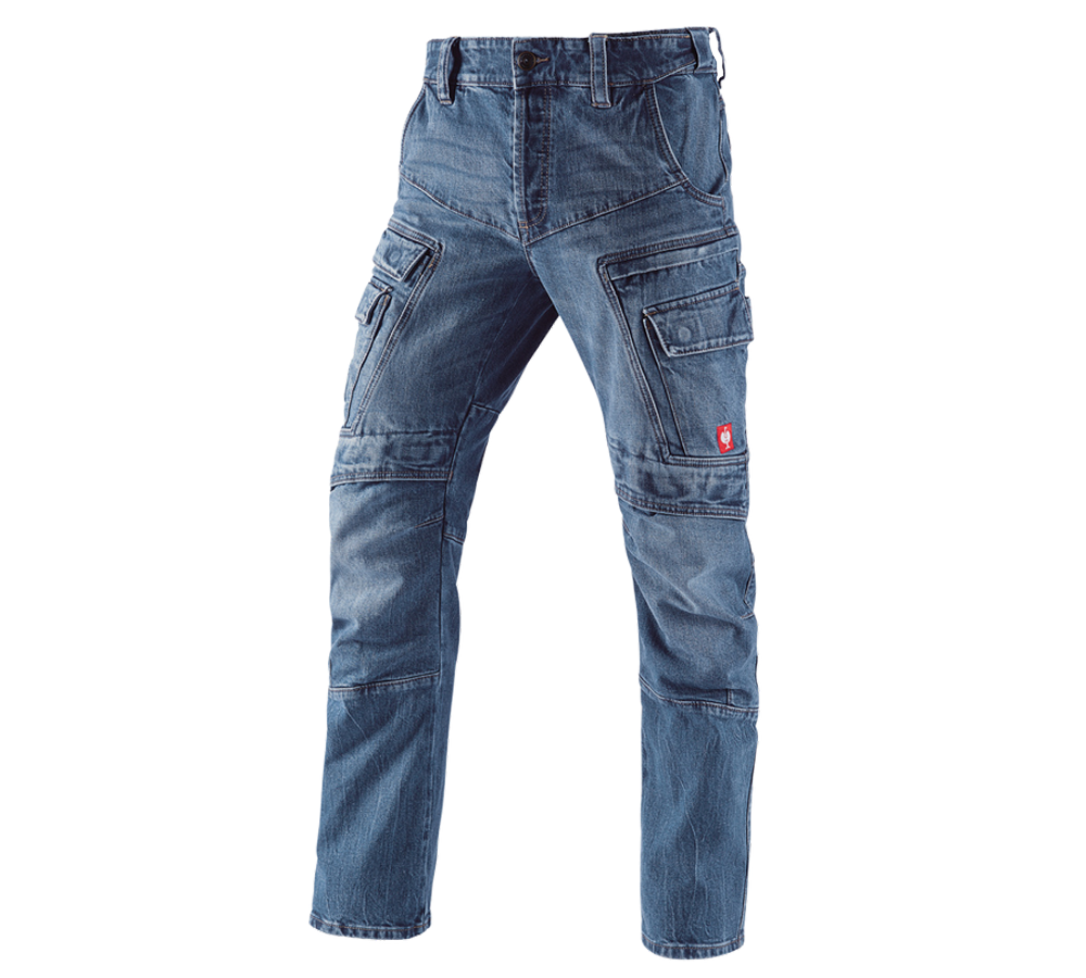 Werkbroeken: e.s. cargo worker-jeans POWERdenim + stonewashed