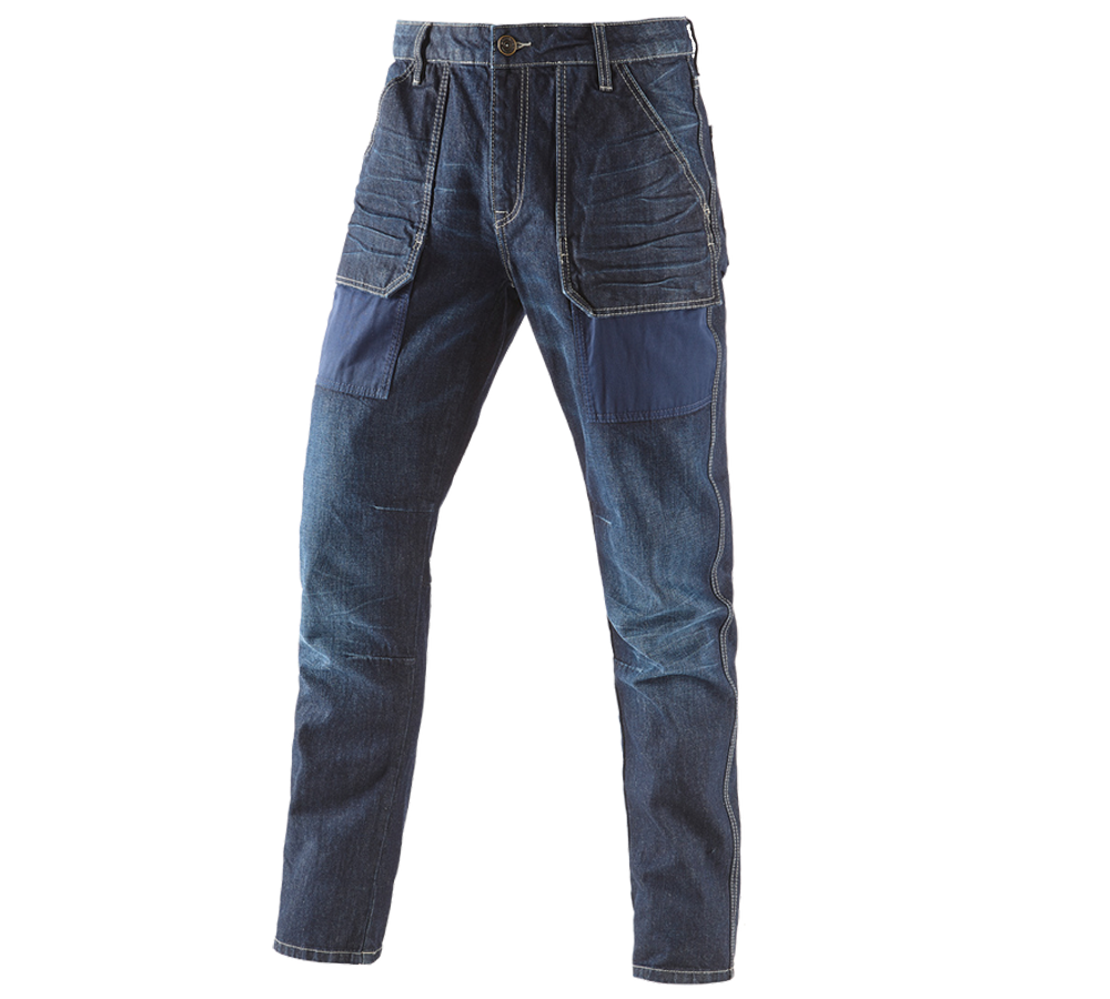 Pantalons de travail: e.s. Jeans à 7 poches POWERdenim + darkwashed