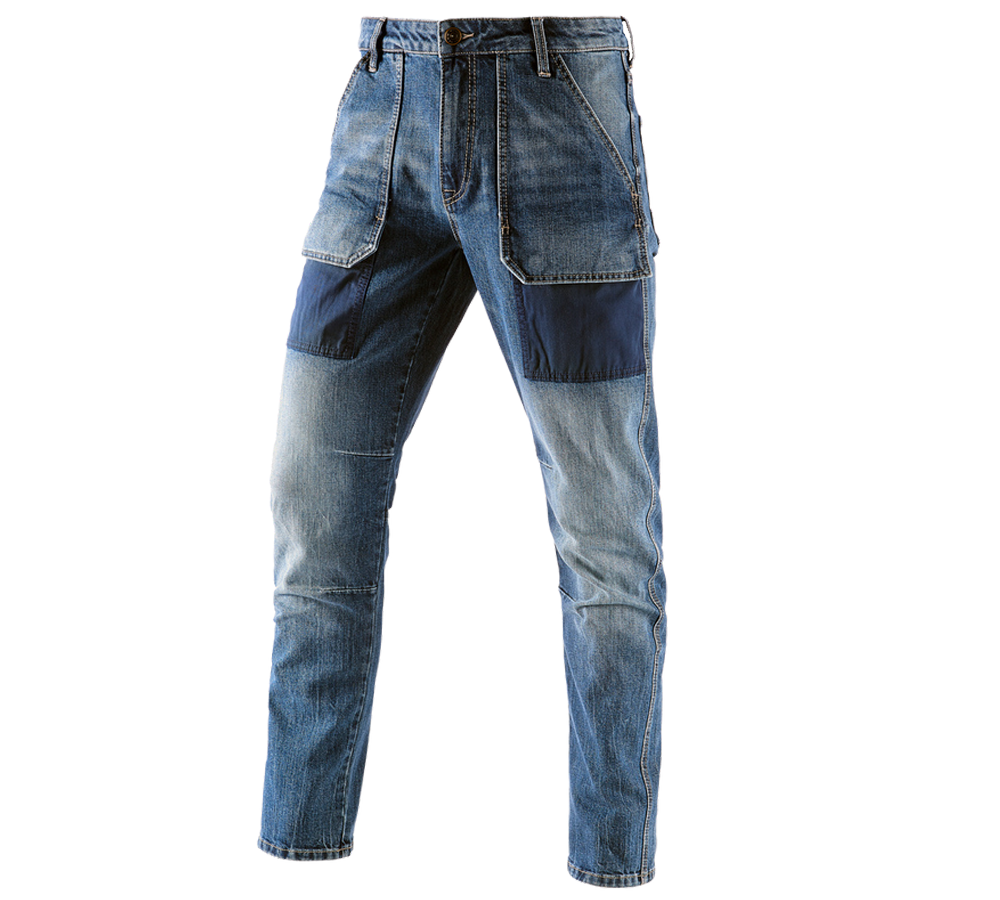 Pantalons de travail: e.s. Jeans à 7 poches POWERdenim + stonewashed