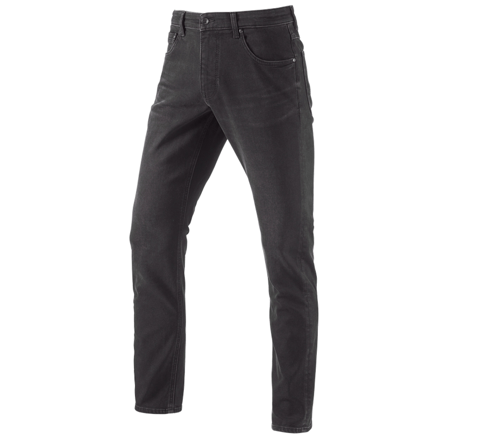 Hosen: e.s. Winter 5-Pocket-Stretch-Jeans + blackwashed