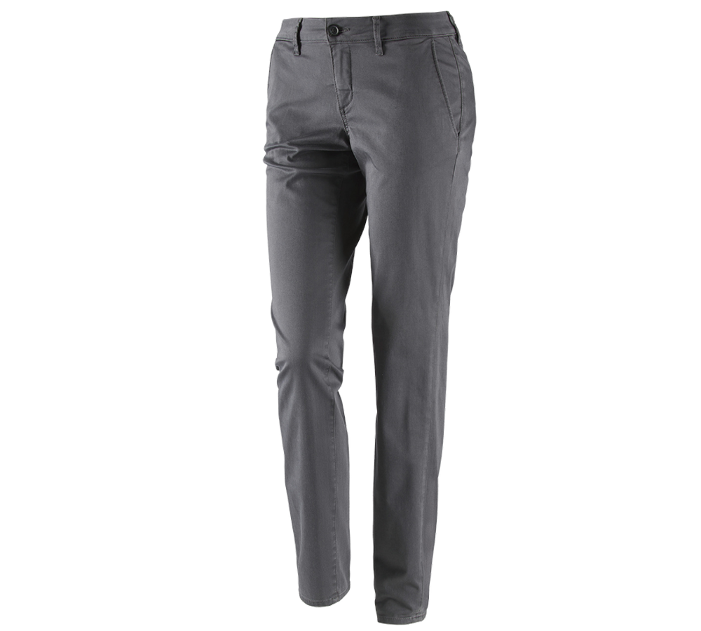 Pantalons de travail: e.s. Pantalon de travail à 5 poches Chino,femmes + anthracite