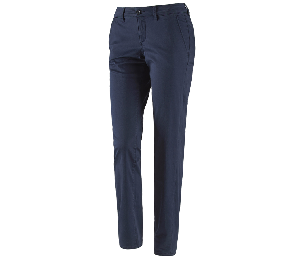 Thèmes: e.s. Pantalon de travail à 5 poches Chino,femmes + bleu foncé