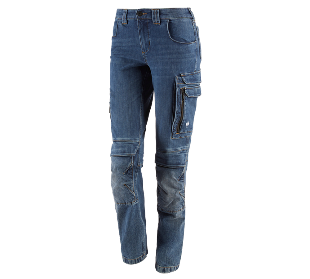 Werkbroeken: Cargo worker-jeans e.s.concrete, dames + stonewashed