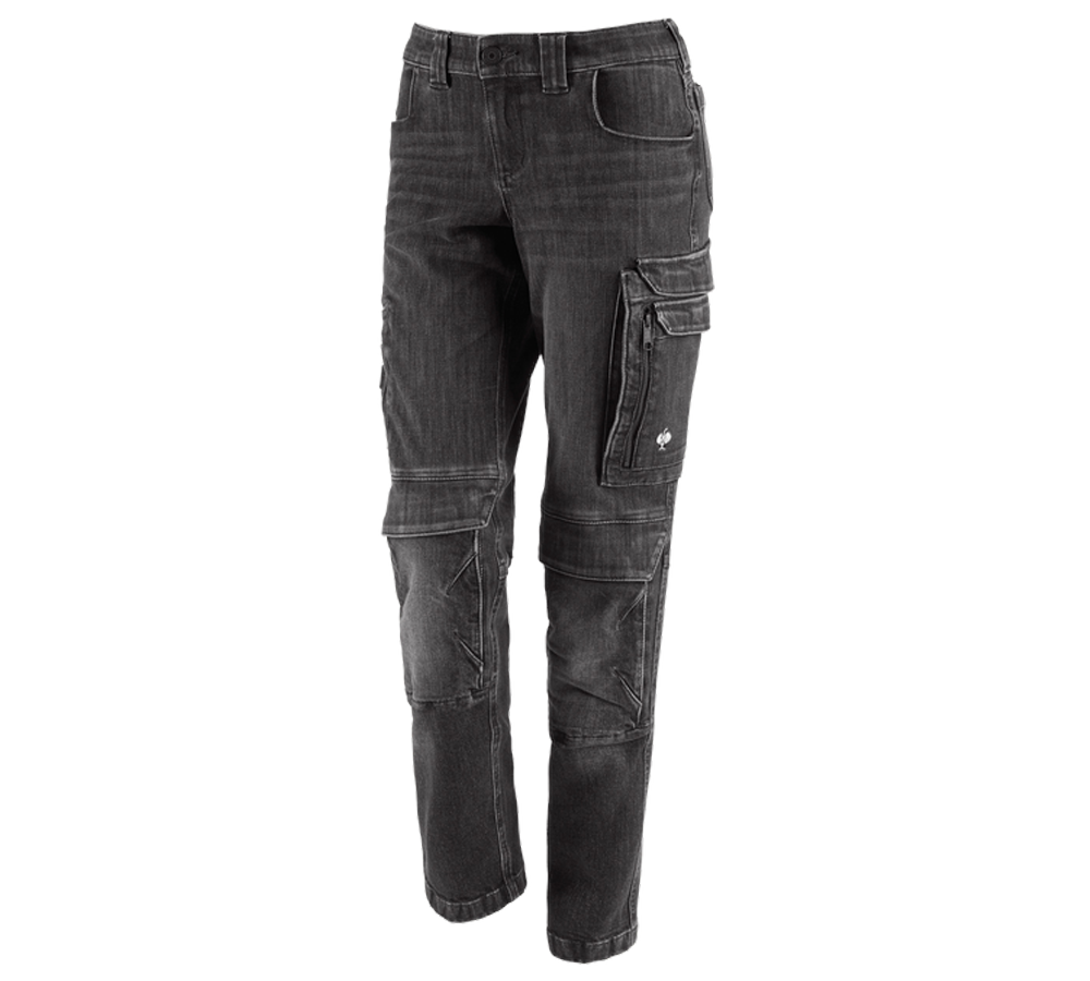 Werkbroeken: Cargo worker-jeans e.s.concrete, dames + blackwashed