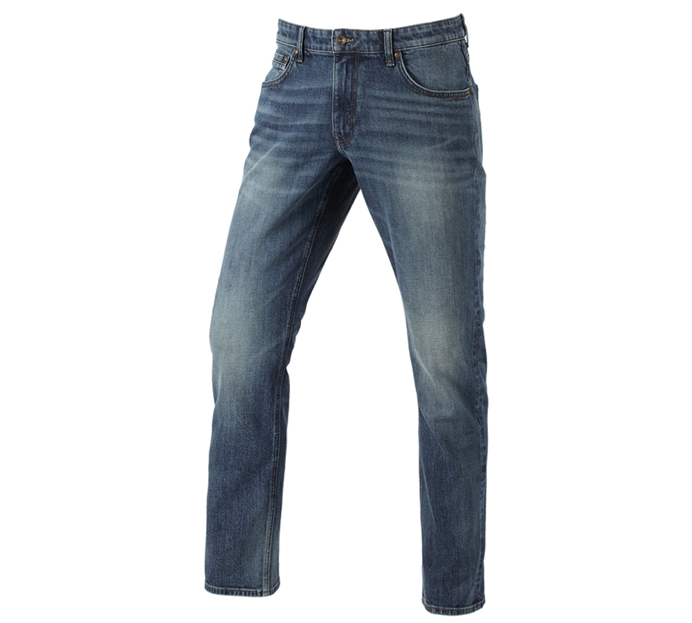 Pantalons de travail: e.s. Jeans stretch à 5 poches avec poche mètre + mediumwashed
