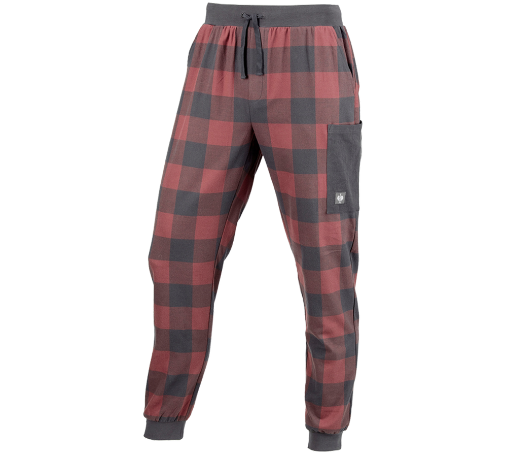 Accessoires: e.s. Pyjama Pantalon + rouge oxyde/gris carbone