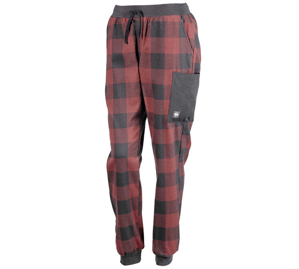 Accessoires: e.s. Pyjama Pantalon, femmes + rouge oxyde/gris carbone