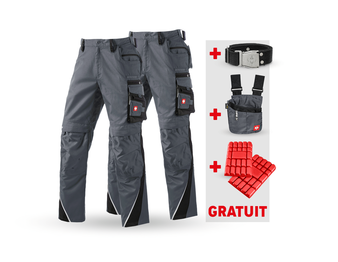 Vêtements: KIT : Pantalon + pantalon d'hiver e.s.motion + gris/noir