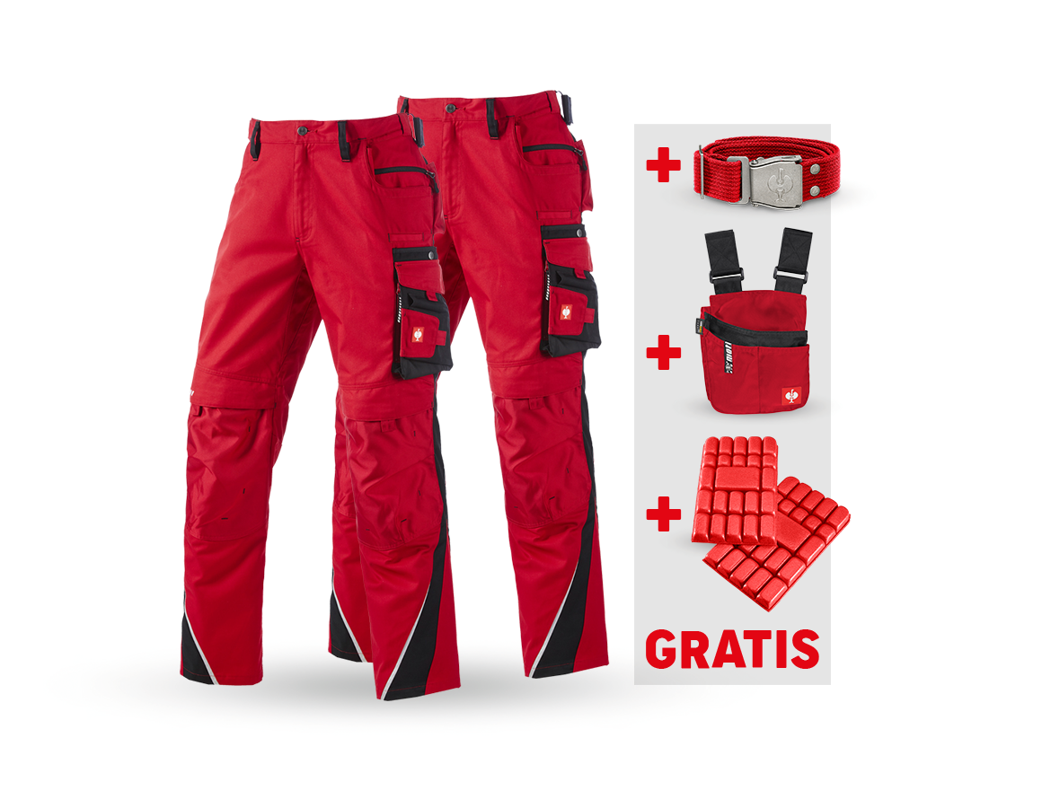 Bekleidung: SET: Bundhose + Winter Bundhose e.s.motion + rot/schwarz