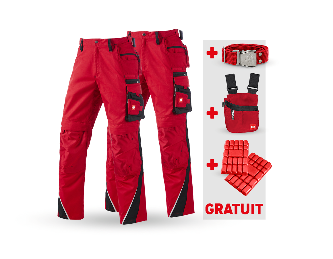 Vêtements: KIT : Pantalon + pantalon d'hiver e.s.motion + rouge/noir