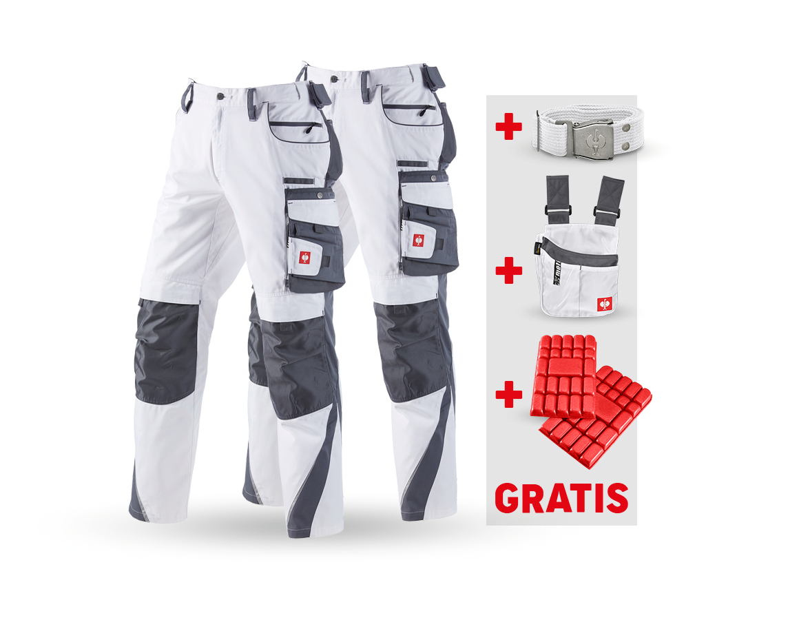 Bekleidung: SET: Bundhose + Winter Bundhose e.s.motion + weiß/grau