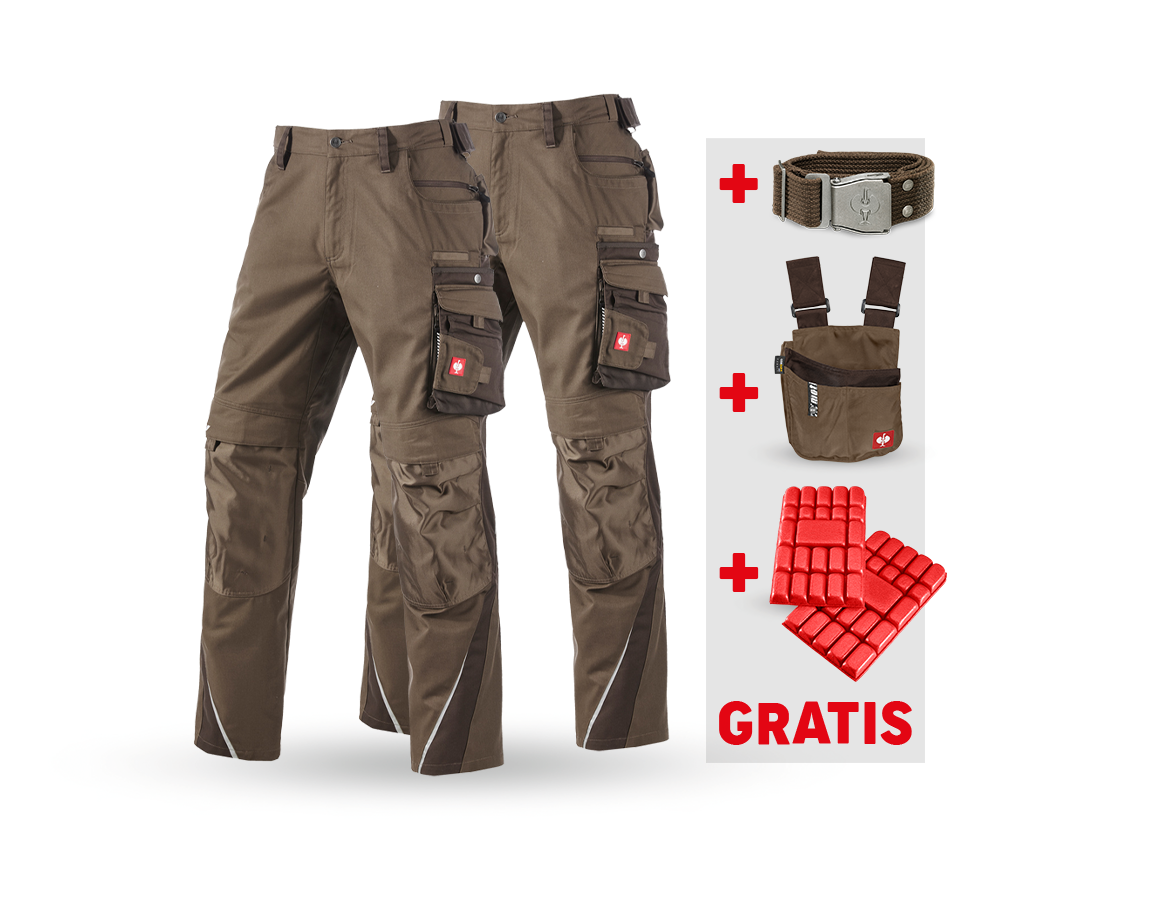 Bekleidung: SET: Bundhose + Winter Bundhose e.s.motion + haselnuss/kastanie