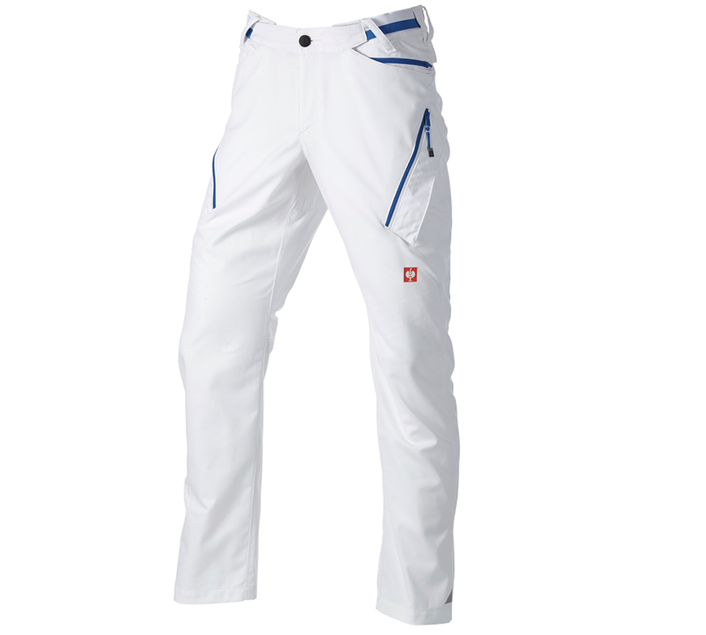 Pantalons de travail: Pantalon à poches multiples e.s.ambition + blanc/bleu gentiane