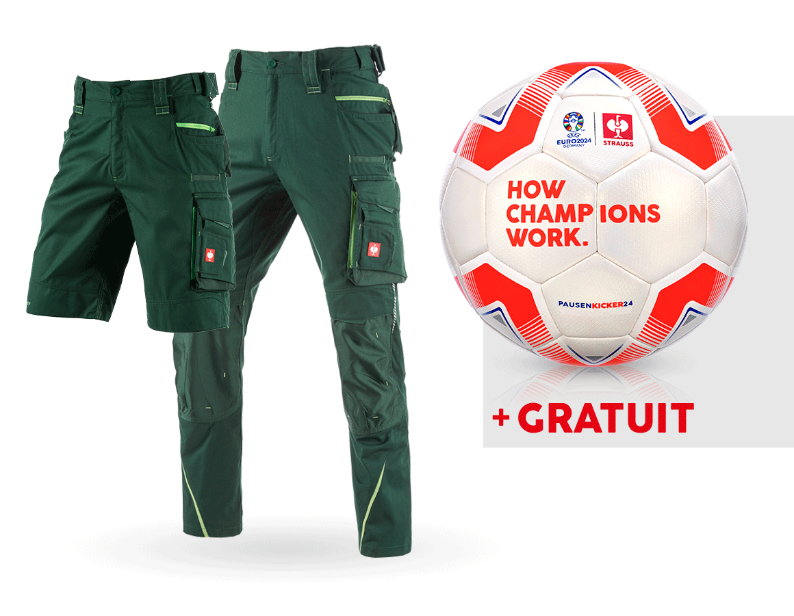 Vêtements: KIT : Pantalon e.s.motion 2020 + short + ballon + vert/vert d'eau