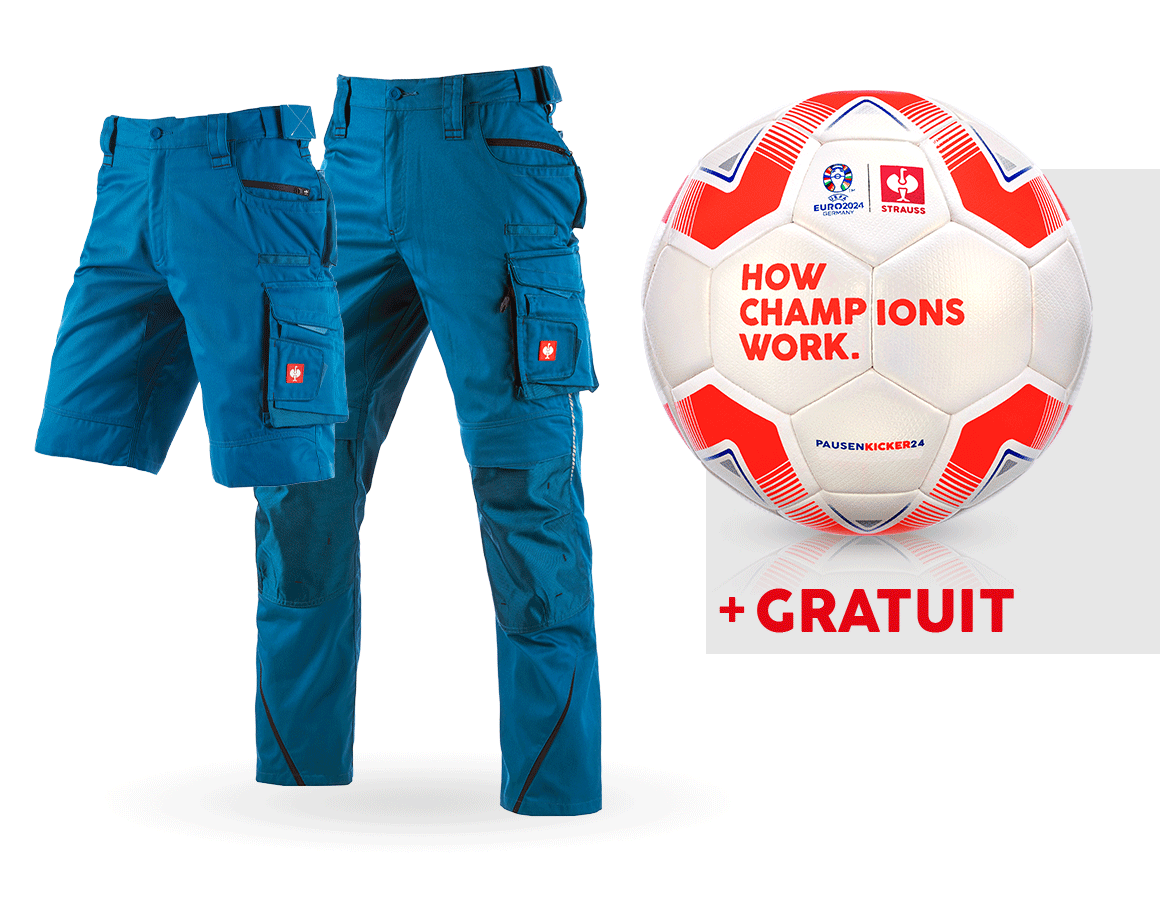 Vêtements: KIT : Pantalon e.s.motion 2020 + short + ballon + atoll/bleu foncé