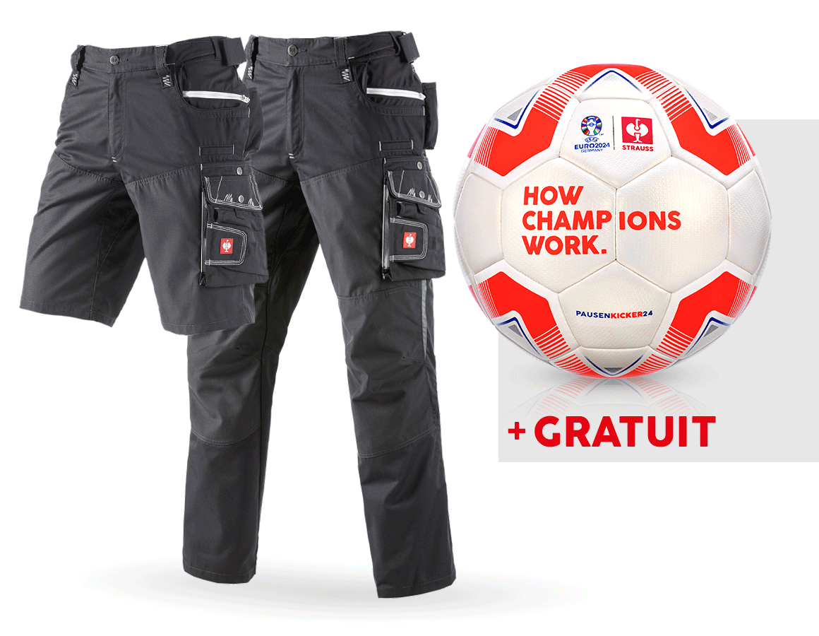 Vêtements: KIT : Pantalon e.s.motion d'été + short + ballon + goudron/graphite/ciment