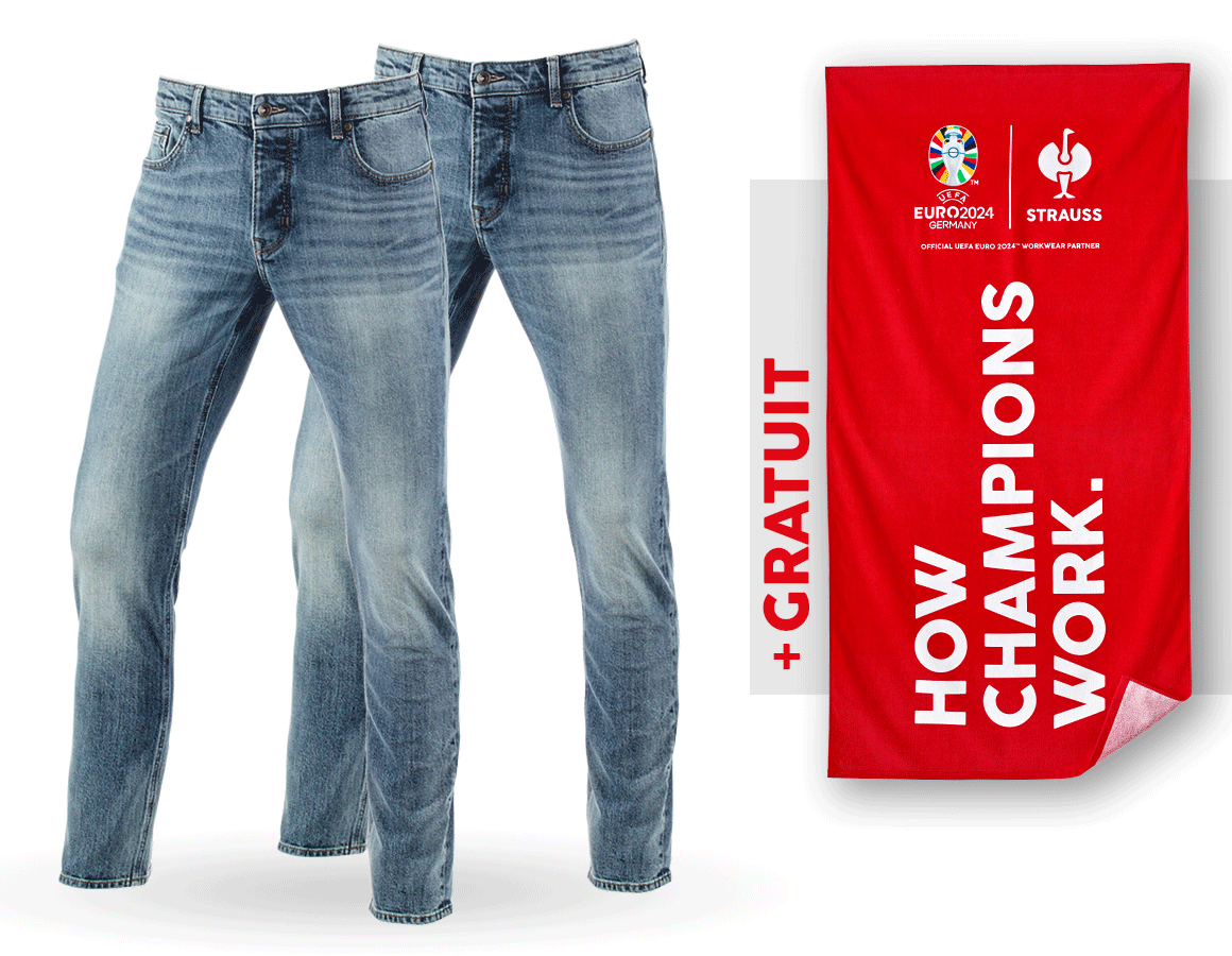 Vêtements: KIT : 2x e.s. jeans stretch 5 poches,slim+serviett + stonewashed