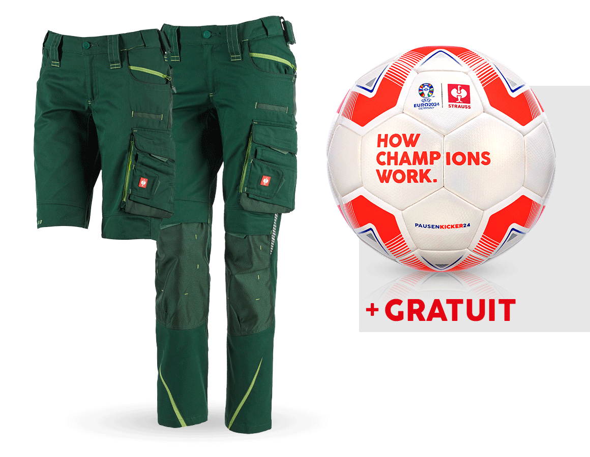 Vêtements: KIT : Pantalon fem e.s.motion 2020 + short + ballo + vert/vert d'eau