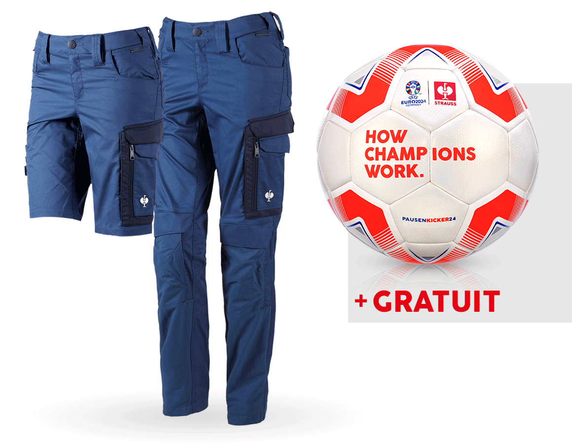 Vêtements: KIT : Pantalon e.s.concrete light,fem.+short+ballo + bleu alcalin/bleu profond