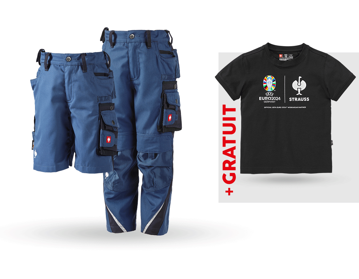 Vêtements: KIT : Pant. enfants + short e.s.motion + shirt + cobalt/pacifique