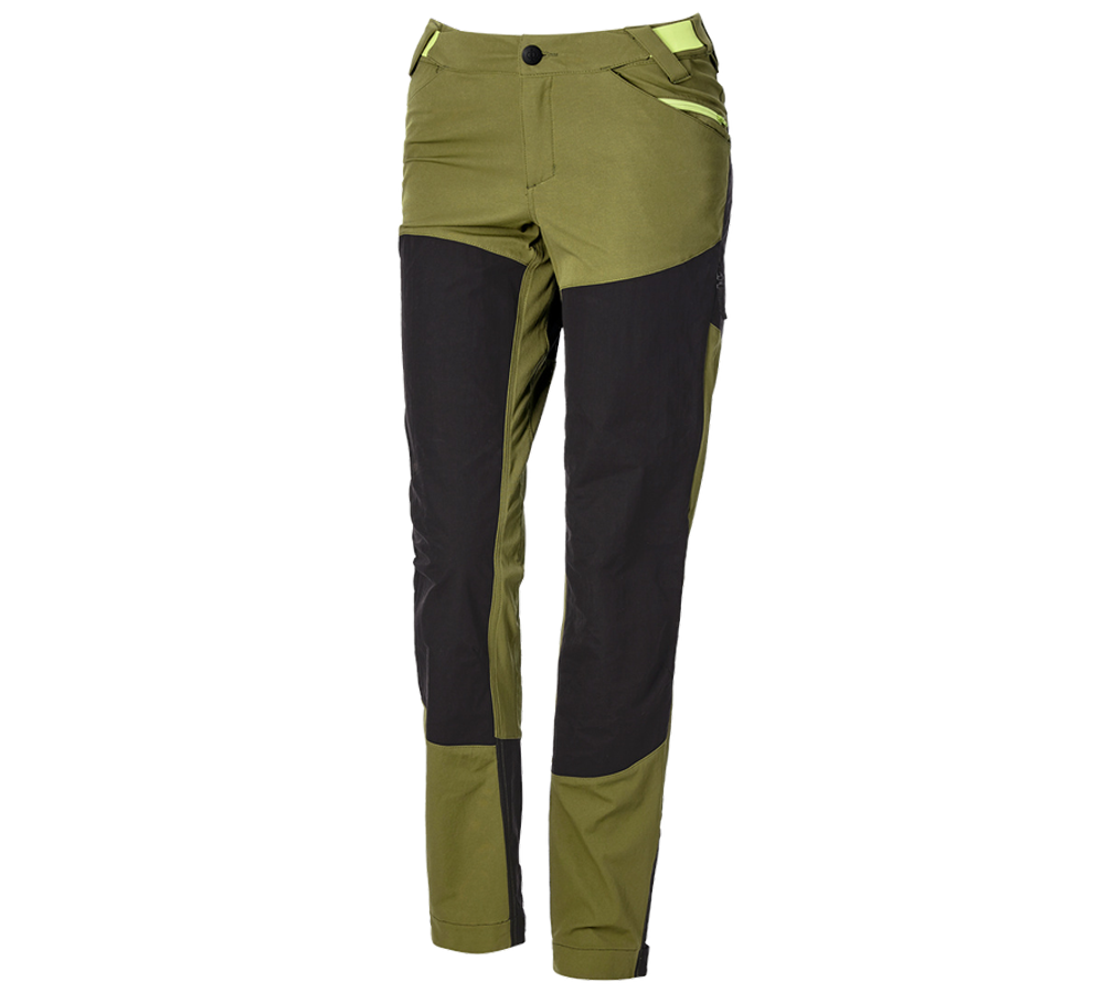 Werkbroeken: Hybrid Functionele broek e.s.trail, dames + jeneverbesgroen/limegroen