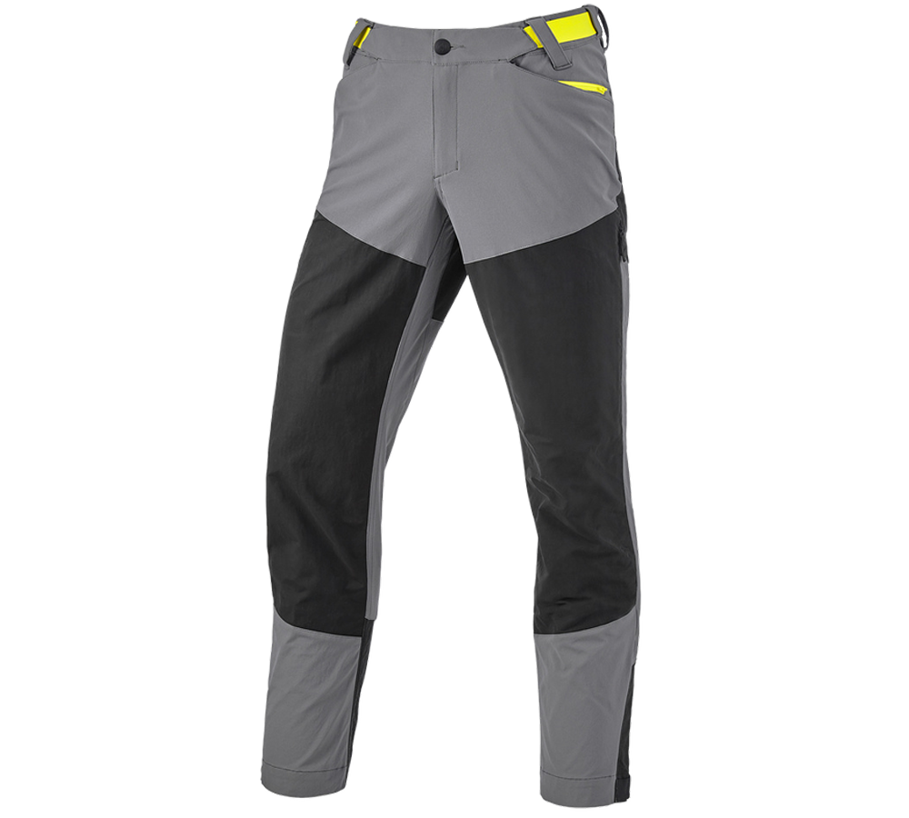 Vêtements: Pantalon de fonction hybride e.s.trail + gris basalte/jaune acide