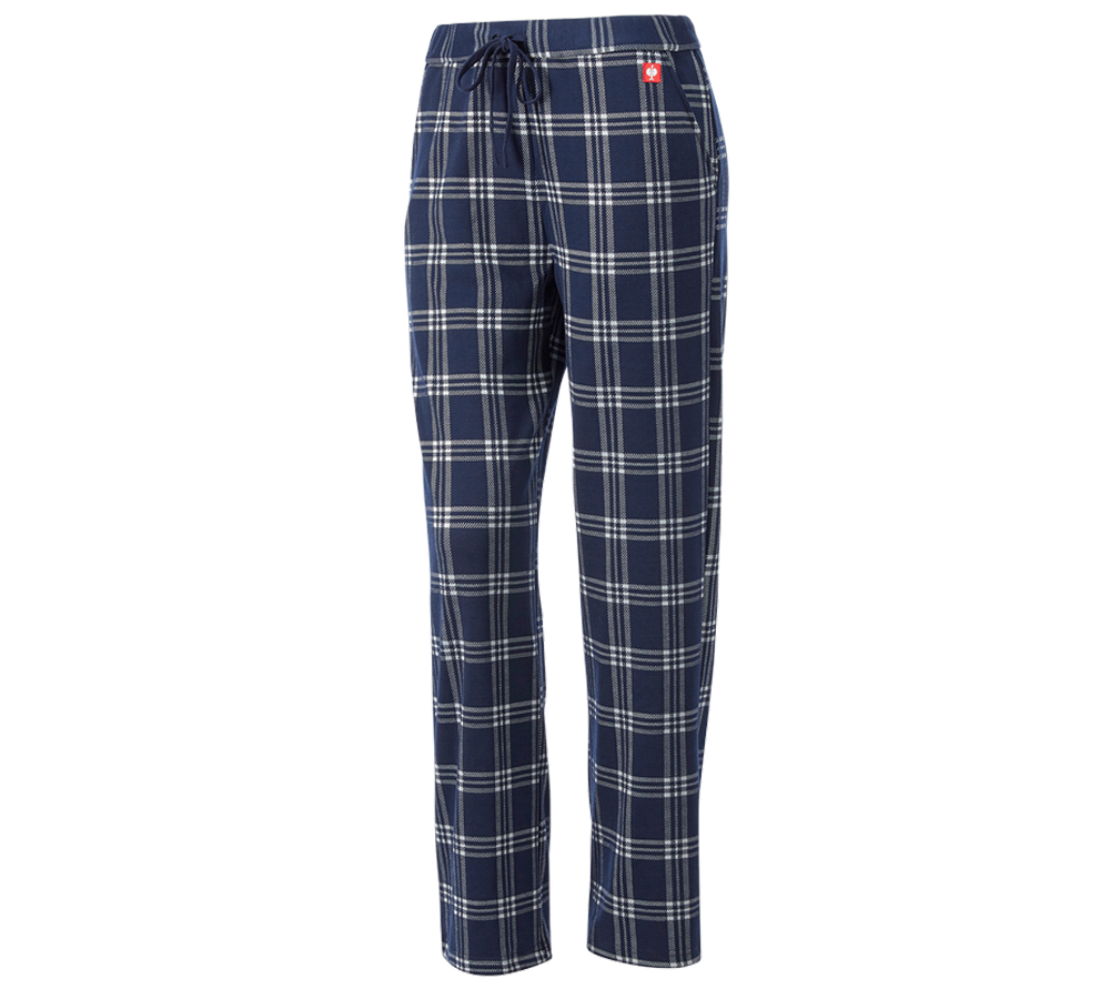 Nouveautés: e.s. Pantalon de pyjama à carreaux, femmes + bleu profond/blanc