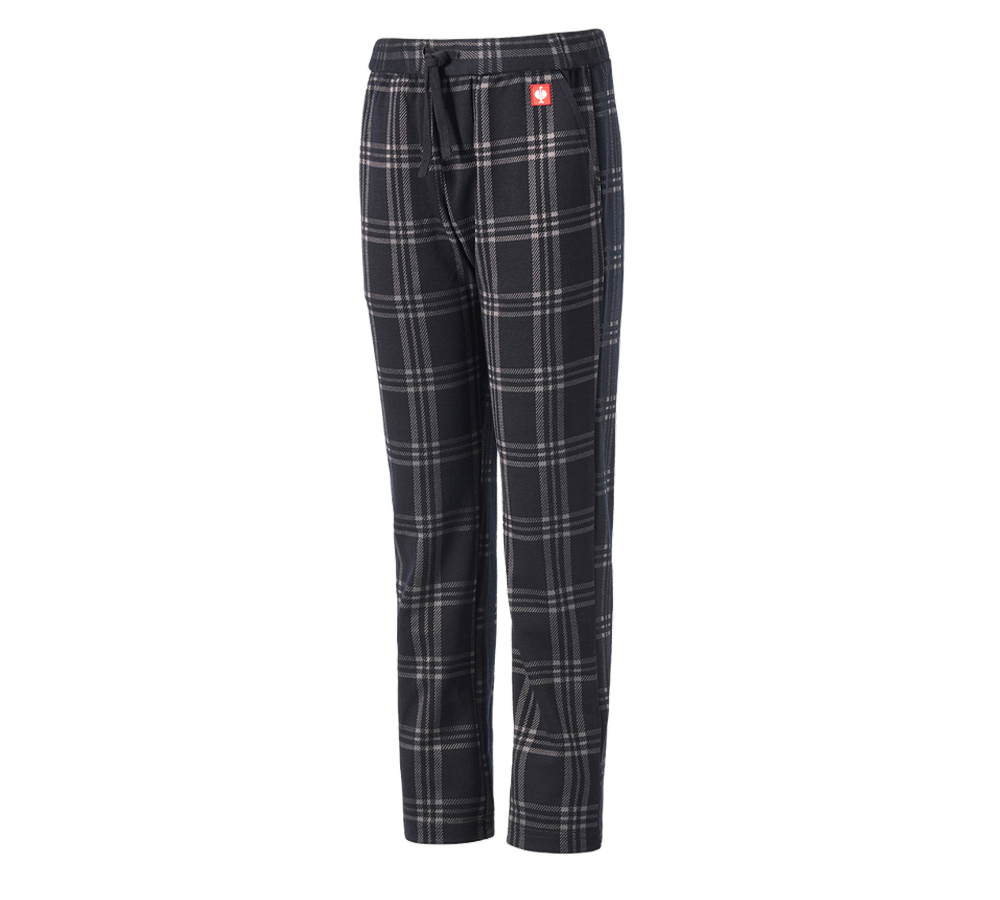 Nouveautés: e.s. Pantalon de pyjama à carreaux, enfants + noir/gris basalte