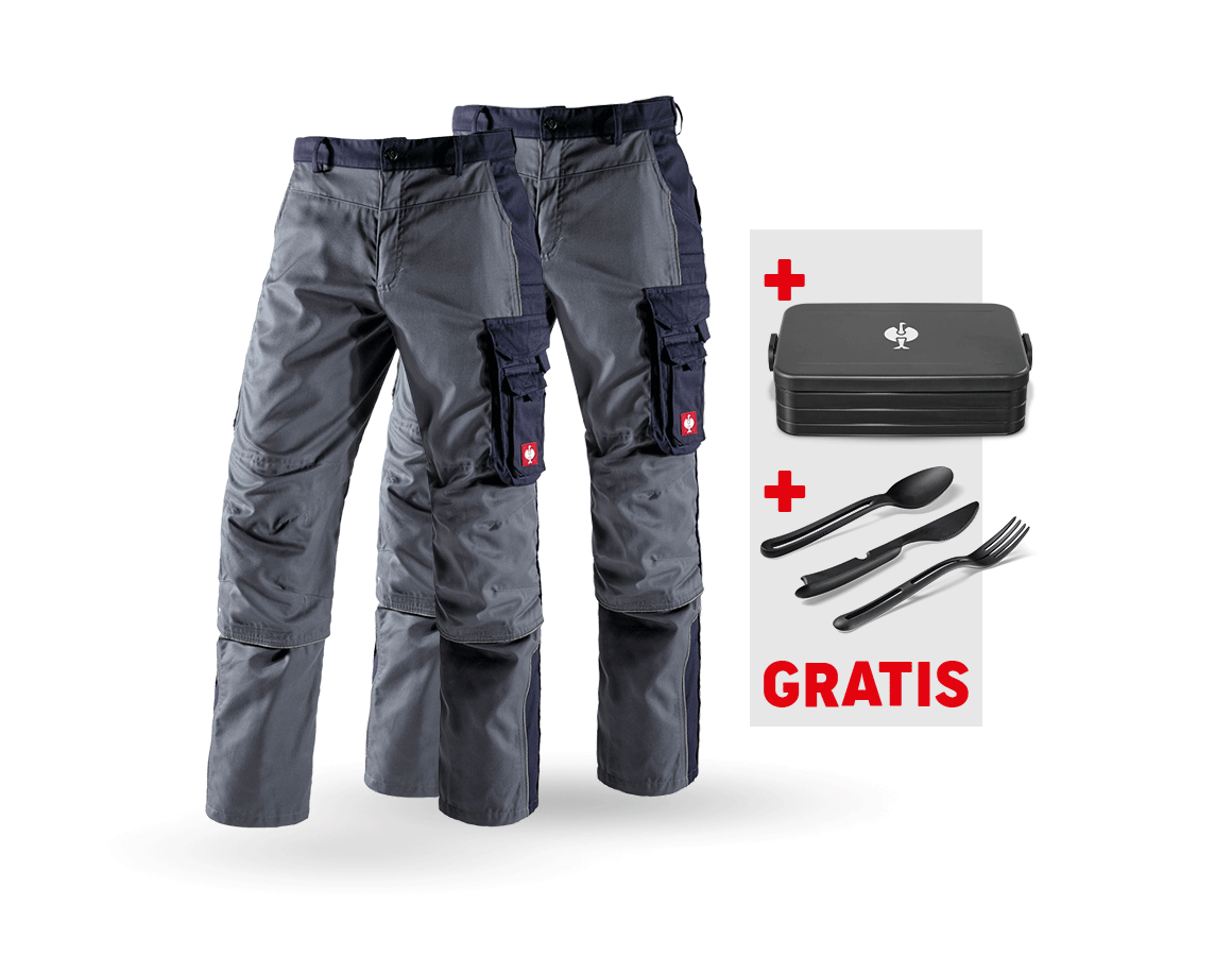 Kleding: SET: 2x Werkbroek e.s.active + grijs/donkerblauw