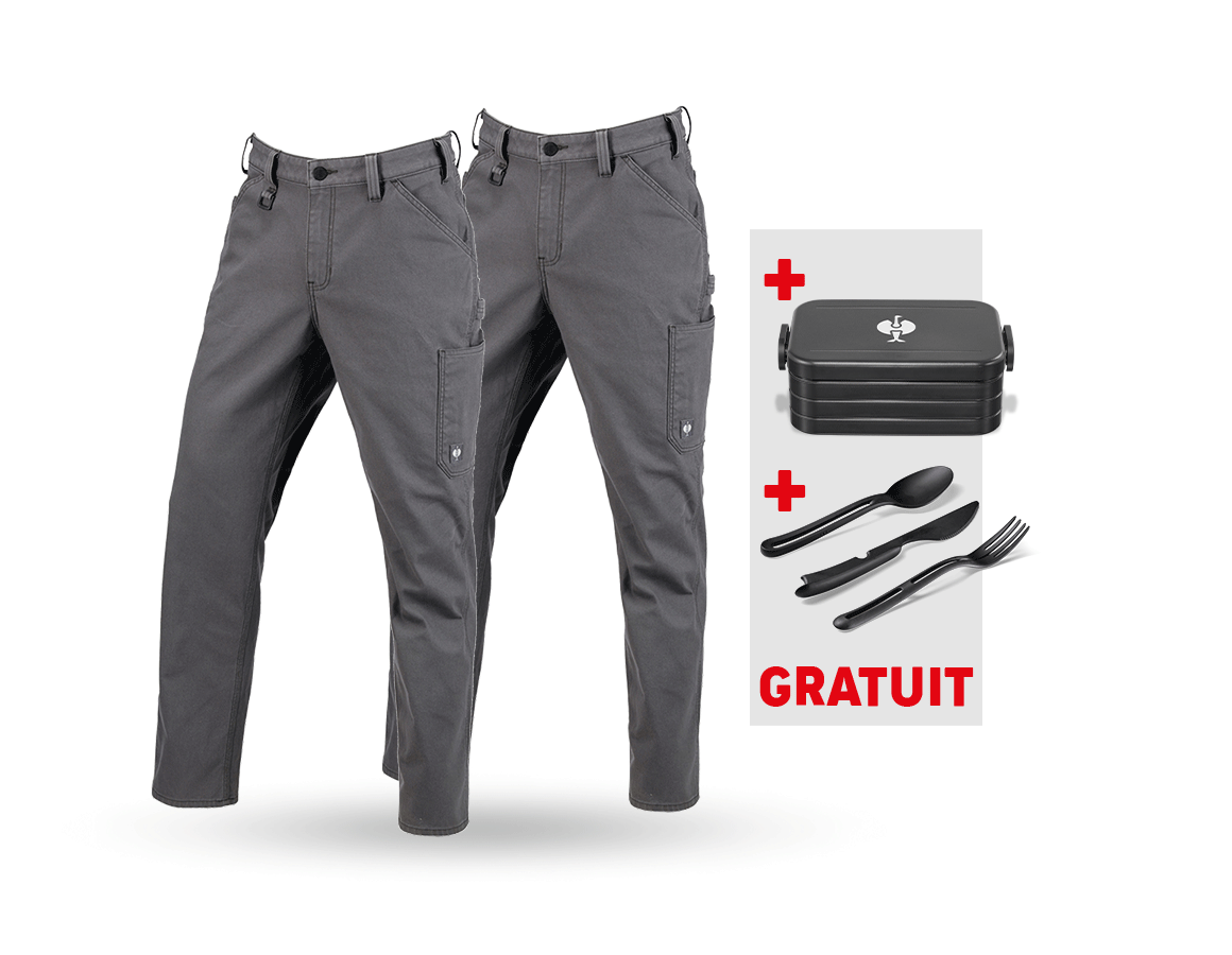 Vêtements: KIT : 2 x pantalon élas. e.s.iconic + gris carbone