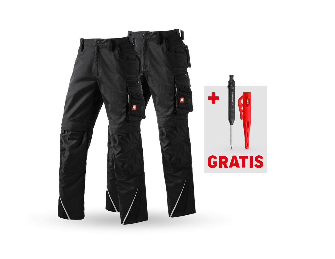 Kleding: SET: 2x Werkbroek e.s.motion + zwart