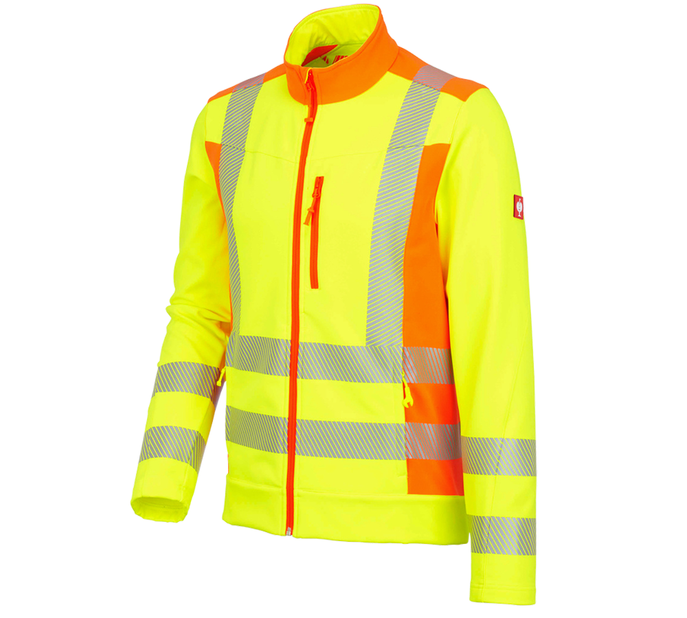 Vestes de travail: Veste softshell signal. softl. e.s.motion 2020 + jaune fluo/orange fluo