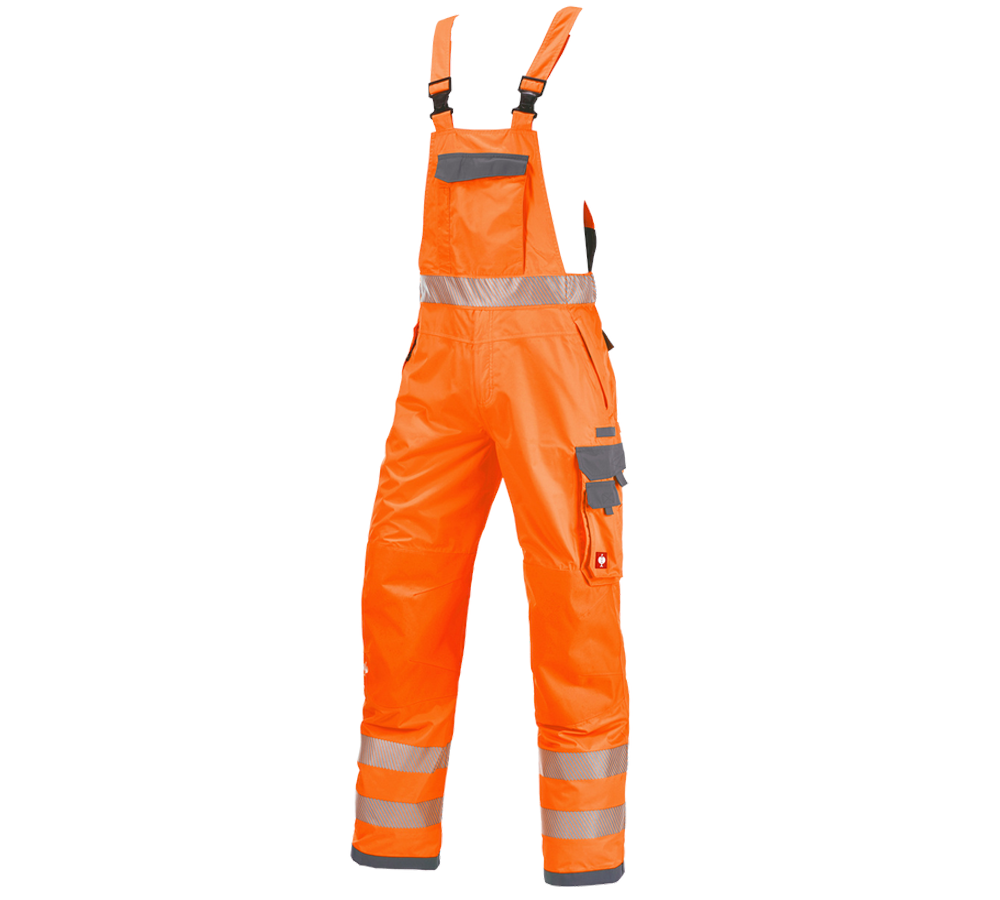 Pantalons de travail: Salopette fonctionnelle de signal. e.s.prestige + orange fluo/gris
