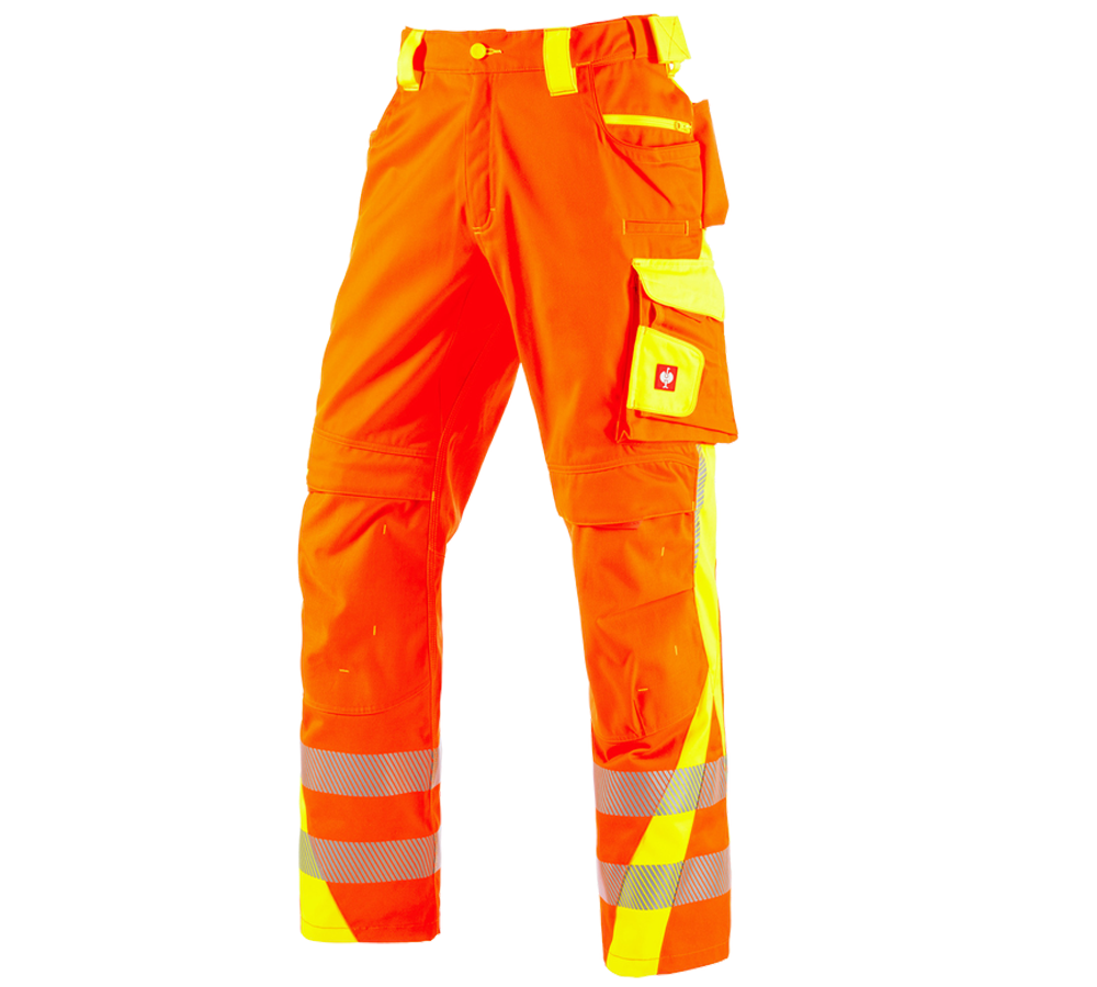 Froid: Pantalon taille élas.sign. e.s.motion 2020 d'hiver + orange fluo/jaune fluo